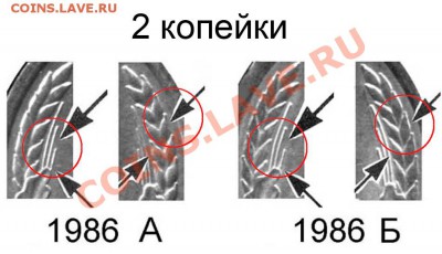 2 копейки 1986г помощь в определении шт реверса А и Б - 2 копейки 1986 Фрагменты