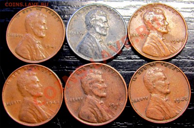 P92 США 1¢ 6 шт. 1941-43-44-45-46s-48 до 30.06 в 22°° - P92 USA 1c 6 pcs_1