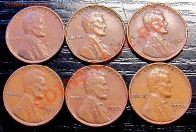 P93 США 1¢ 6 шт. 1951D-51-52D-53D-53-56 до 30.06 в 22°° - P93 USA 1c 6 pcs_1
