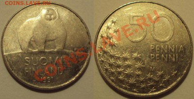Монеты с животными(Финляндия,Канада,Ирландия).Будет интерес? - 50 п 1991.JPG
