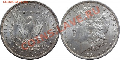 доллар (морган) 1883 США - Dollar 1884 O.JPG
