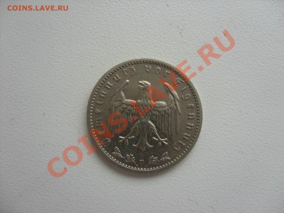 1 марка Германия. 3 Рейх. 1934A,D 1935A, 1937A,F. - 1 марка 1934 D - 2