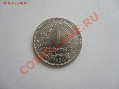 1 марка Германия. 3 Рейх. 1934A,D 1935A, 1937A,F. - 1 марка 1934 D - 1