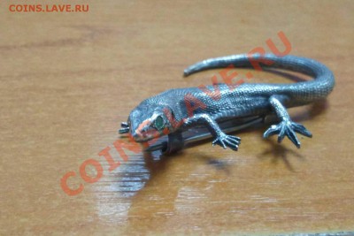 Брошь "ящерица" серебро 960 пробы 11г. - ящ 1