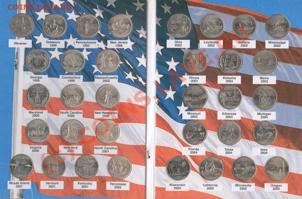 Продам полный набор квотеров США в альбоме - quarters my folfer2