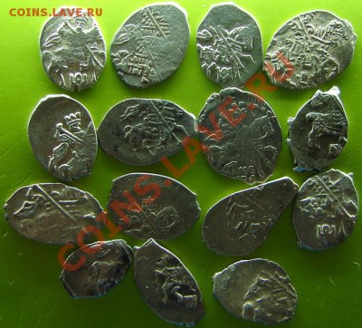 12 чешуек-копеек Мих.Фёд.Романова.+ 3 Алексея Михайловича. - DSC03387