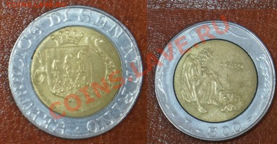Сан марино Гравер 500 лир 1989 Биметалл до 05.07.12 22:00 - 1
