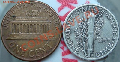 США дайм 1942 и цент 1959 на оценку - DSC03419.JPG