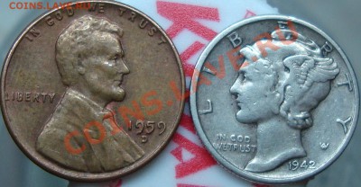США дайм 1942 и цент 1959 на оценку - DSC03418.JPG