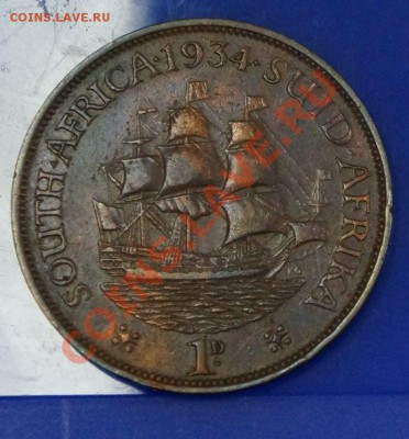 ЮАР Георга V 1934 1 пенни Кораблик до 10.07.12 22:00 - 2