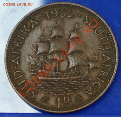 ЮАР Георга VI 1952 1 пенни Кораблик до 10.07.12 22:00 - 2