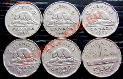 Q41 Канада 5¢ 6 шт. 1940-42-47-49-50-51 до 08.07 в 22°° - Q41 5c 40-42-47-49-50-51_1