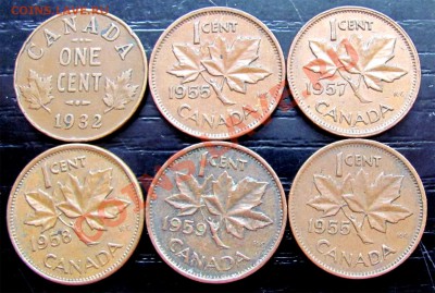 Q42 Канада 1¢ 6 шт. 1932-55-57-58-59-55 до 09.07 в 22°° - Q42 1c 32-55-57-58-59-55_1