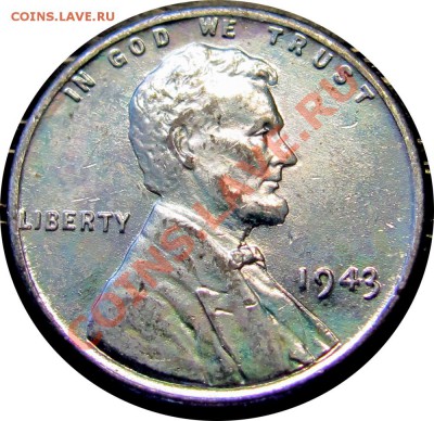 Q22 США 1¢ 1943 USA Lincoln Cent (стальной) UNC 11.07 в 22°° - Q22 1C 1943_2