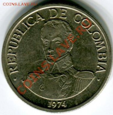 Колумбия, 1 песо 1974г. до 12.07.12г. в 21.00 по мск - s16