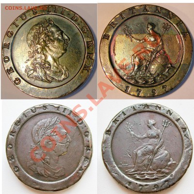 2 пенса 1797 "Колесо телеги" - 22g