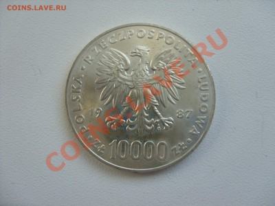 Юбилейка Польши в том числе серебро - 10000 злотых 1987 Павел 2 - 1
