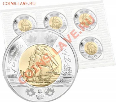 2012 $ 2 обращения 5 шт - война 1812 года HMS Шеннон (2012) - Корабль 2012 год