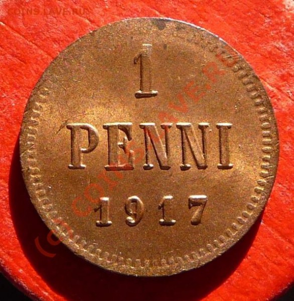 1 пенни Финляндия 1917 красная - P1190296