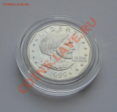 1$ Сюзан Энтони 1999 P proof в коробке РАСПРОДАЖА - 1 доллар 1999 рев