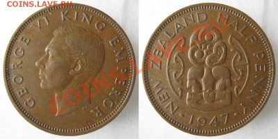 Новая Зеландия пол пенни 1947 до 23-07-12 22-00 - Нов Зеландия пол пенни 1947