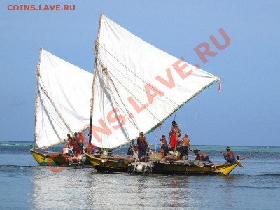 2 доллара 2012 Парусная лодка проа 24.07 21.00 - Микронезия 50цент 2012-3