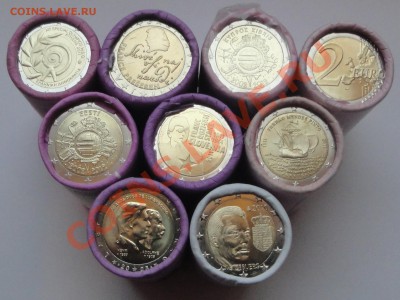 Юбилейные ЕВРО 2, 3, 2.5, 7.5, 10 недорого - роллы 2 евро гуд