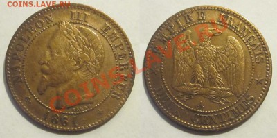 Франция - KM0796.1 2 centimes 1861 A     до 31.07  22-00 Мск - Франция - KM0796.1 2 centimes 1861 A