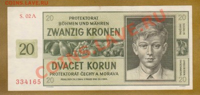 --БОГЕМИЯ И МОРАВИЯ.20-КРОН.1944.--до.1.8.12-22:00 МСК. - 20-КРОН.1944.БОГЕМИЯ И МОРАВИЯ