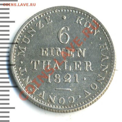 6 талера 1821, Ганновер - ин 1.6талер,1821