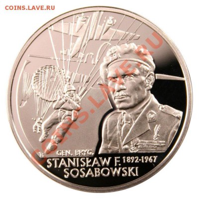 МОНЕТЫ ПОЛЬШИ, продажа, каталоги, альбомы - 2004_14___general_brygady_stanislaw_sosabowski_10zl_rewers