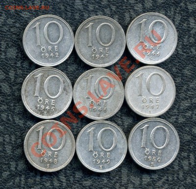 Шведы. Только серебро. Погодовка 10, 25, 50 эре, 1 кр. 20 в. - img202