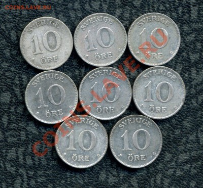 Шведы. Только серебро. Погодовка 10, 25, 50 эре, 1 кр. 20 в. - img205