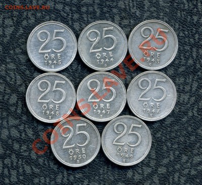 Шведы. Только серебро. Погодовка 10, 25, 50 эре, 1 кр. 20 в. - img213