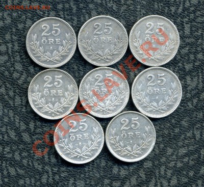 Шведы. Только серебро. Погодовка 10, 25, 50 эре, 1 кр. 20 в. - img216