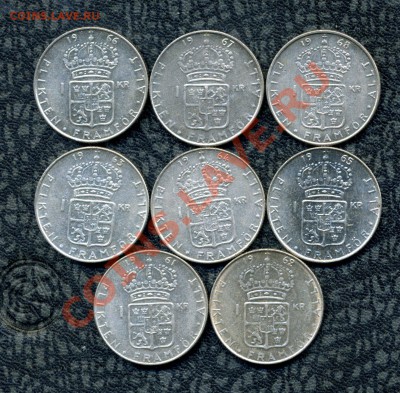 Шведы. Только серебро. Погодовка 10, 25, 50 эре, 1 кр. 20 в. - img224