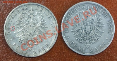 Германия 5 марок 1876 надчекан двойки - 2
