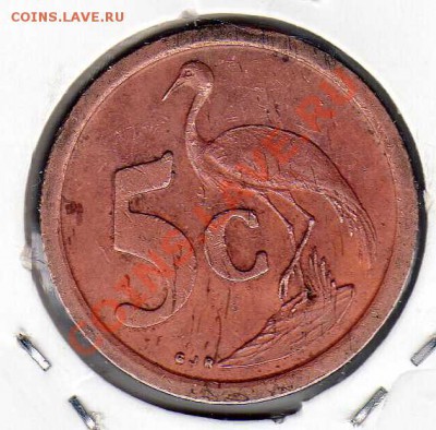 ЮАР 5 центов 1993 Райский журавль до 13.08.12 в 22.00 (2764) - img645