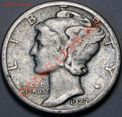10 центов (Dime) США 1927 - Good - до 15.08 18 МСК - 046.JPG