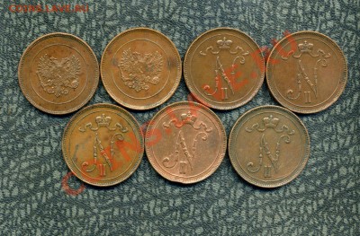 Русская Финляндия 1, 5, 10, 25 пенни, 1, 2 марки. - img252