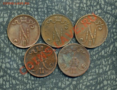 Русская Финляндия 1, 5, 10, 25 пенни, 1, 2 марки. - img258