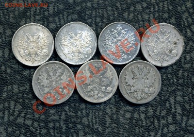 Русская Финляндия 1, 5, 10, 25 пенни, 1, 2 марки. - img265