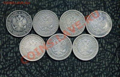 Русская Финляндия 1, 5, 10, 25 пенни, 1, 2 марки. - img267