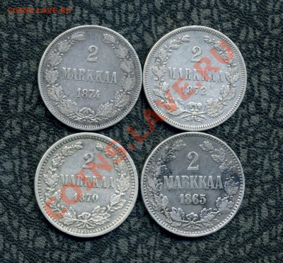 Русская Финляндия 1, 5, 10, 25 пенни, 1, 2 марки. - img268