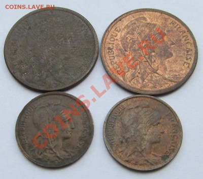 1 сентим 1911,1920 и 2 сентима 1911 Франция - 18