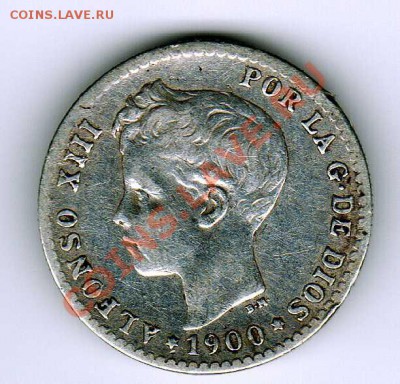 Ag ИСПАНИЯ 50 СЕНТИМО 1900 ДО 16.08.12 В 22.00МСК (2925) - img690