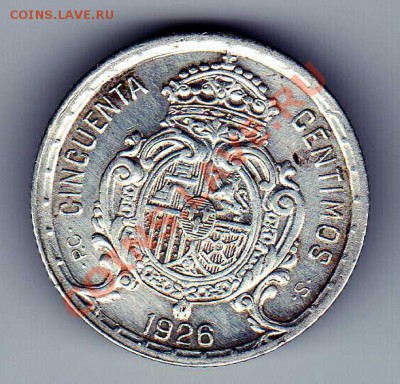 Ag ИСПАНИЯ 50 СЕНТИМО 1926 ДО 16.08.12 В 22.00МСК (2925) - img692