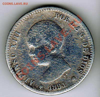 Ag ИСПАНИЯ ПЕСЕТА 1891 ДО 16.08.12 В 22.00МСК (2963) - img693