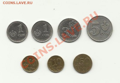 лот монет кыргызстана 7шт 2008г - сом