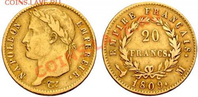 20 франков 1809г(золотая) - 20FrN1TlEmp[1]